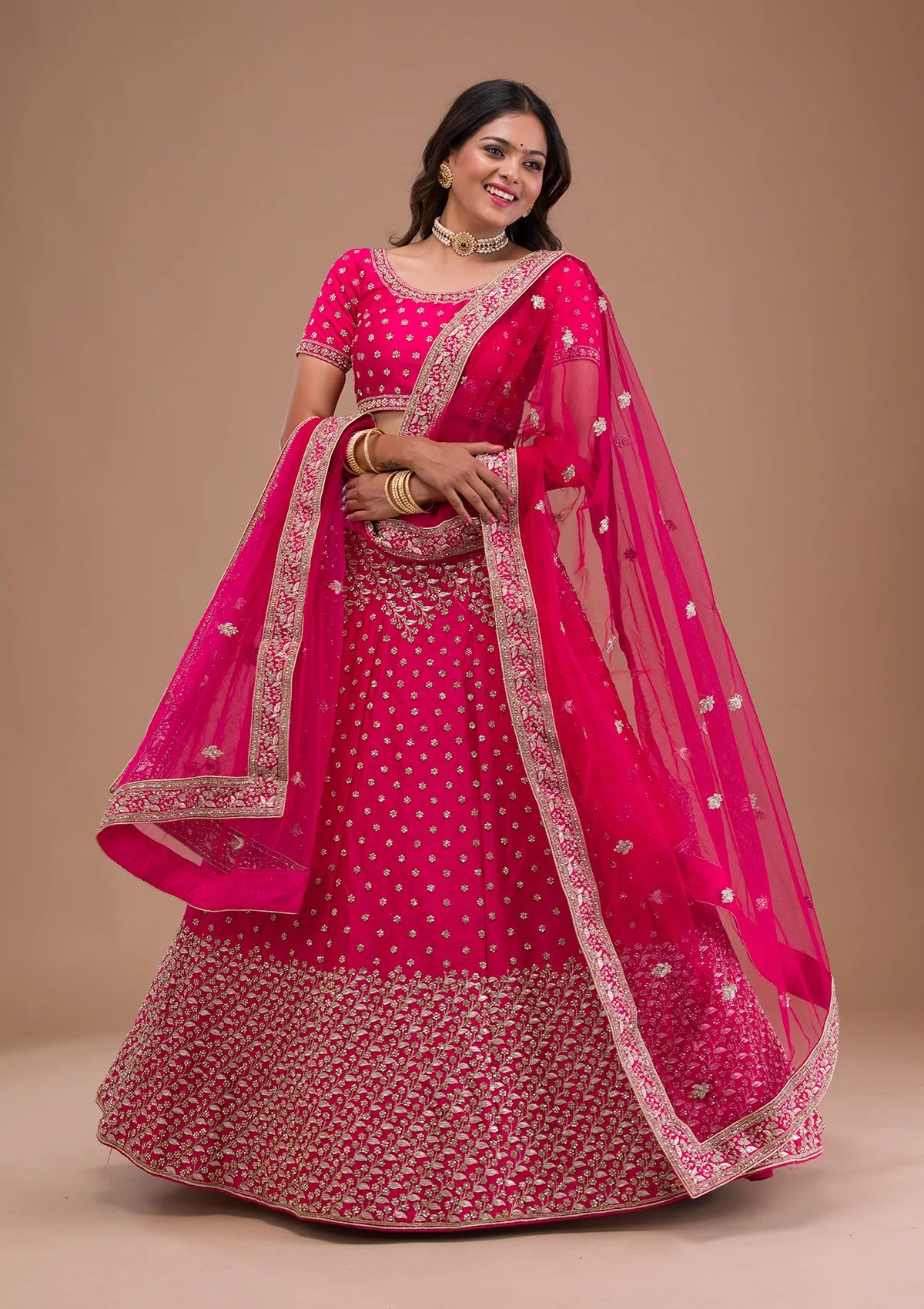 Rani Raw Silk Semi Stitched Lehenga