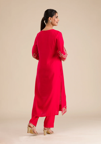 Rani Raw Silk Semi Stitched Lehenga